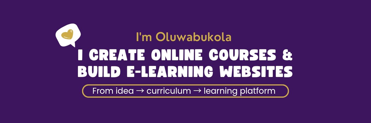 Bukola | Elearning website designer banner