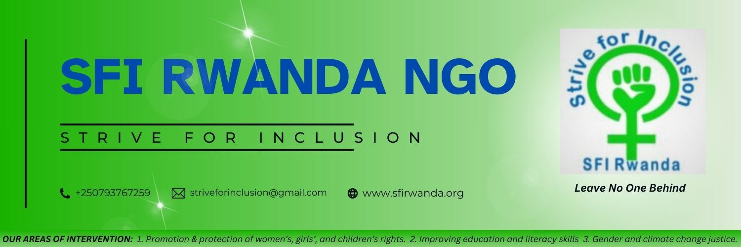 Strive for inclusion Rwanda NGO banner