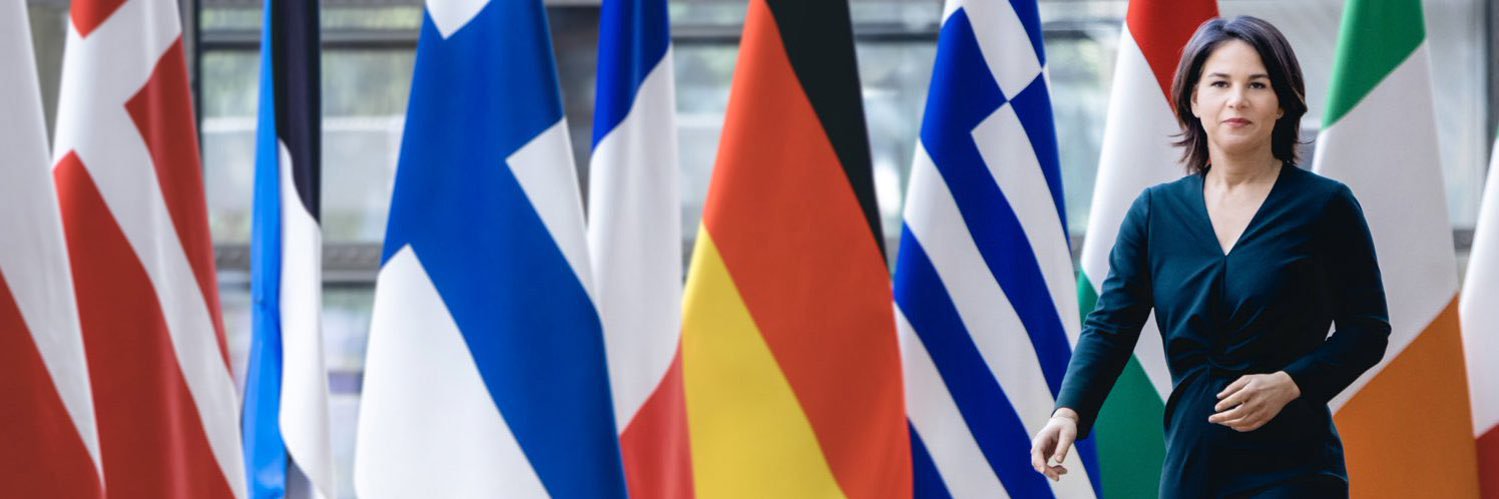 Außenministerin a.D. Parody Annalena Baerbock's banner