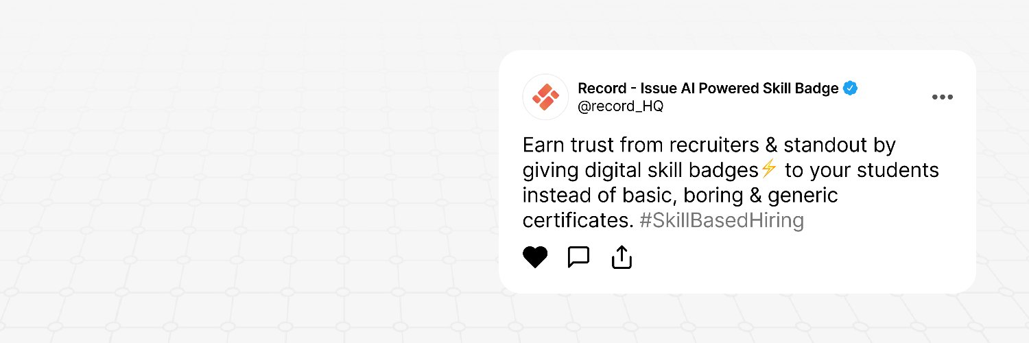 Record - Powering India's Skill Economy banner