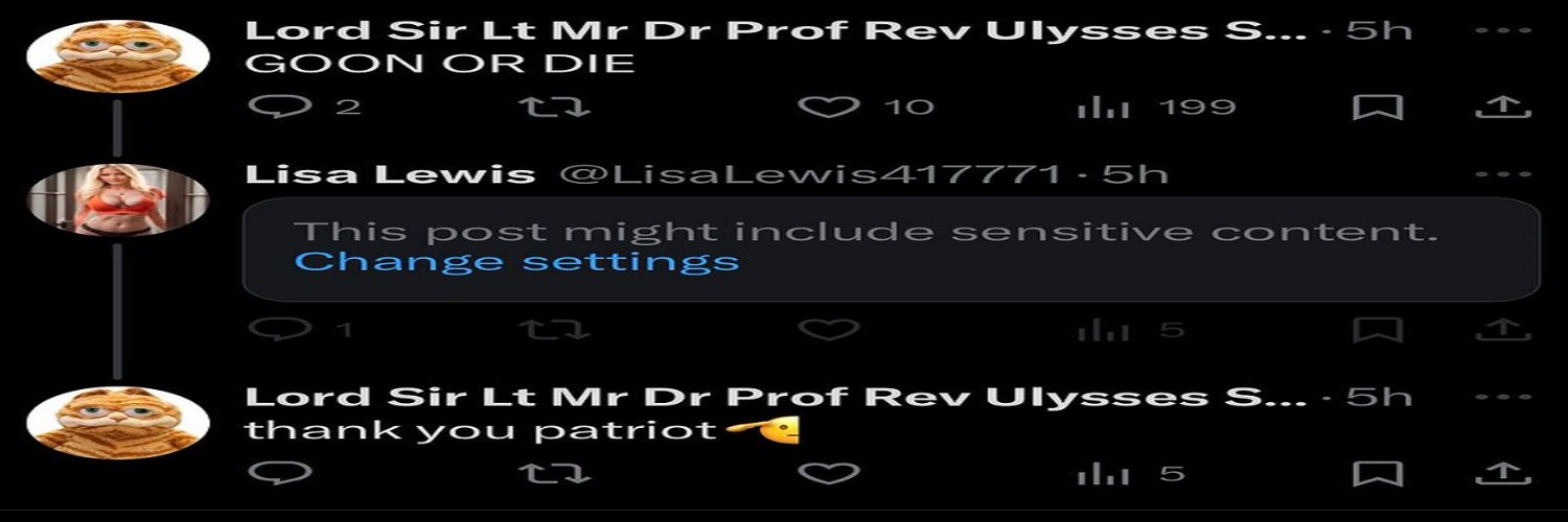 Lord Sir Lt Mr Dr Prof Rev Ulysses S Garfield 🇺🇸 Profile Banner