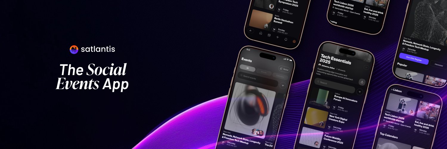Satlantis: The Social Events App banner