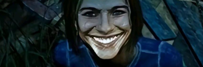 Meg with a flashlight's banner