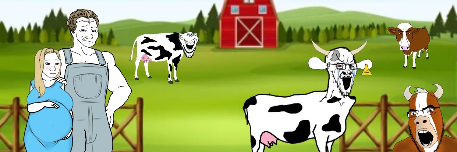 Racist cow banner