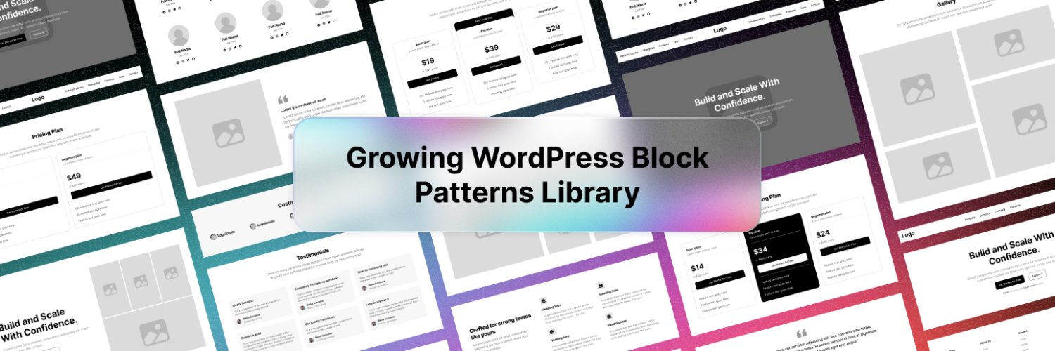 PatternsWP - WordPress Block Patterns Library banner