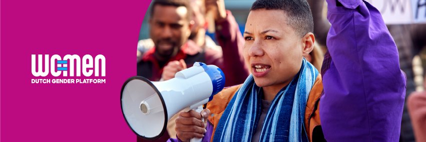 WO=MEN, Dutch Gender Platform's banner
