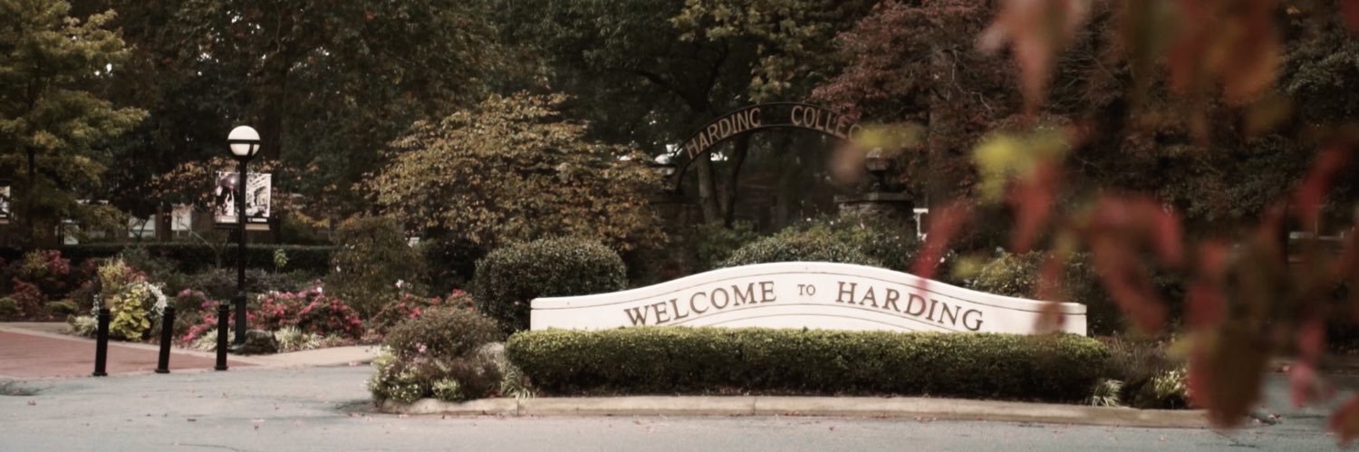 Harding University's banner