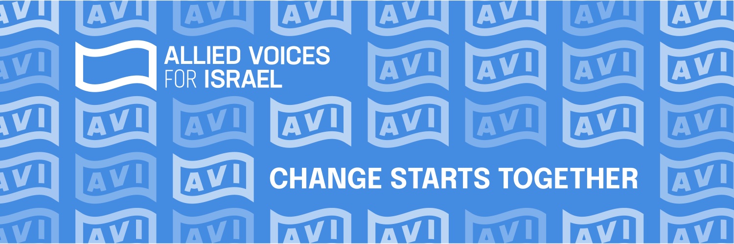 Allied Voices for Israel's banner