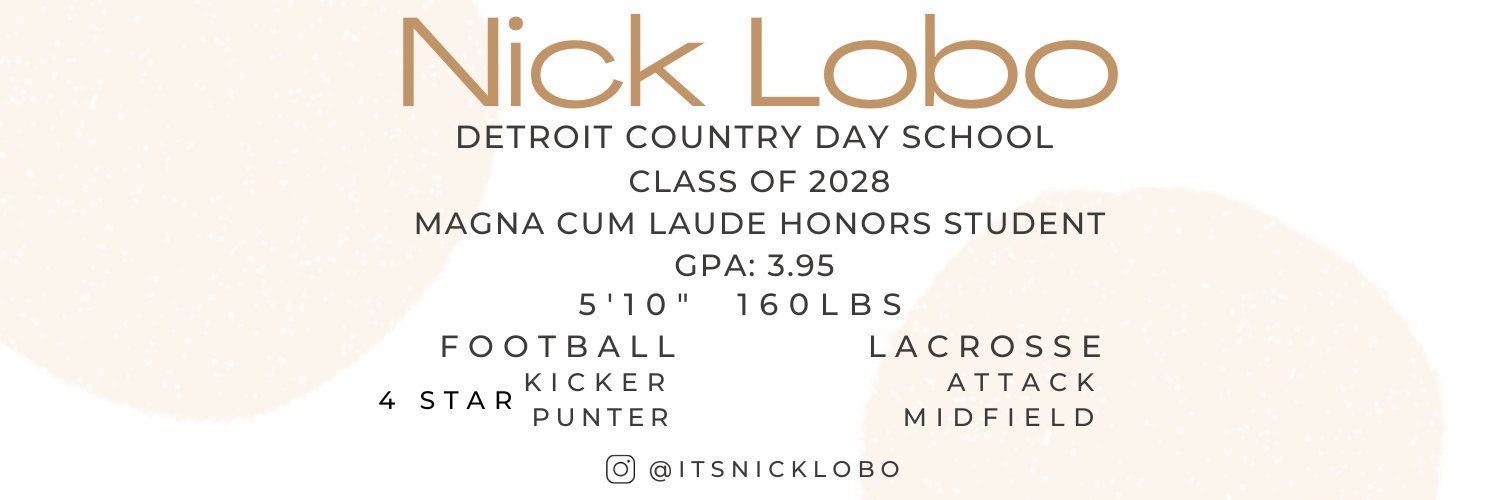 Nick Lobo 2028 4⭐ Kicker/Punter banner