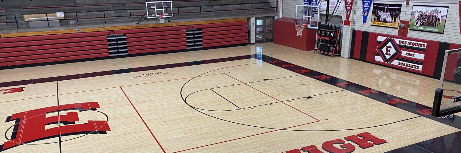 DSM East High Scarlets Girls Basketball banner