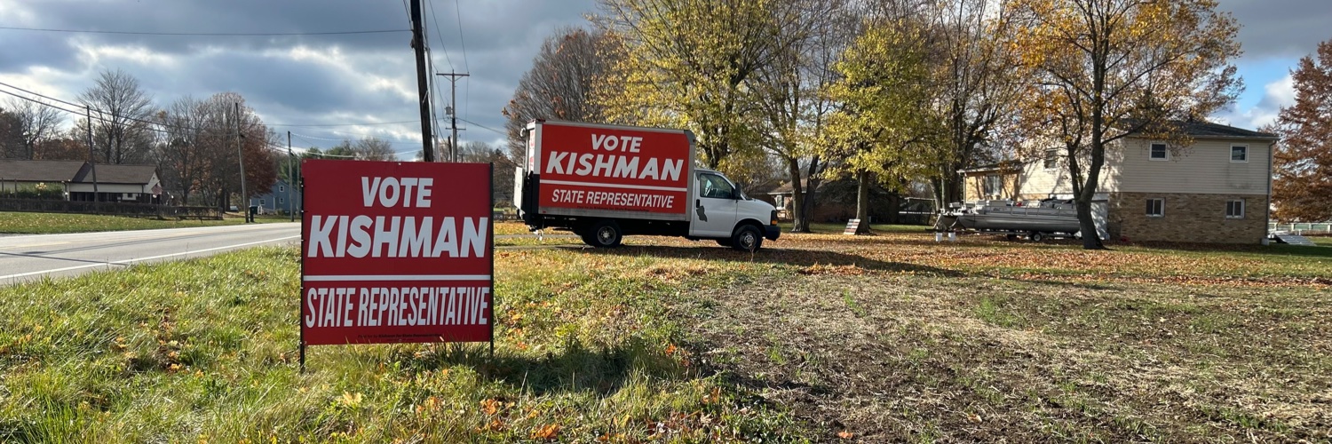 State Representative Matt Kishman's banner