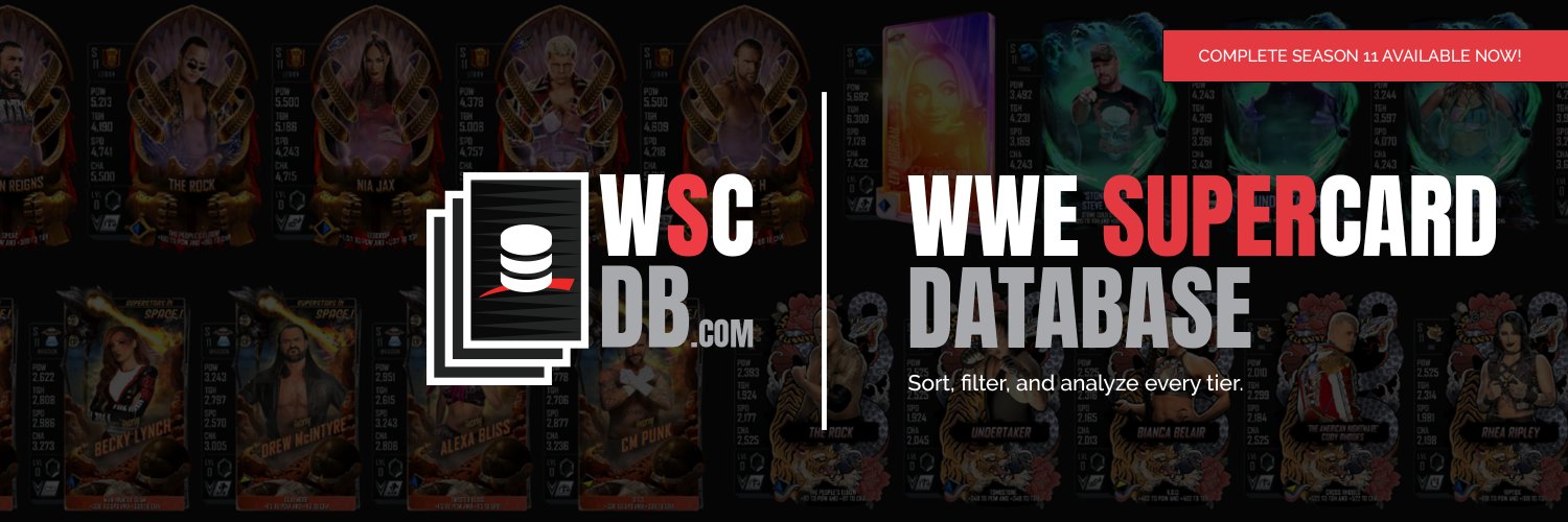 WSCDB.com | WWE Supercard Database banner