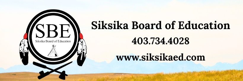 Siksika Board of Education banner