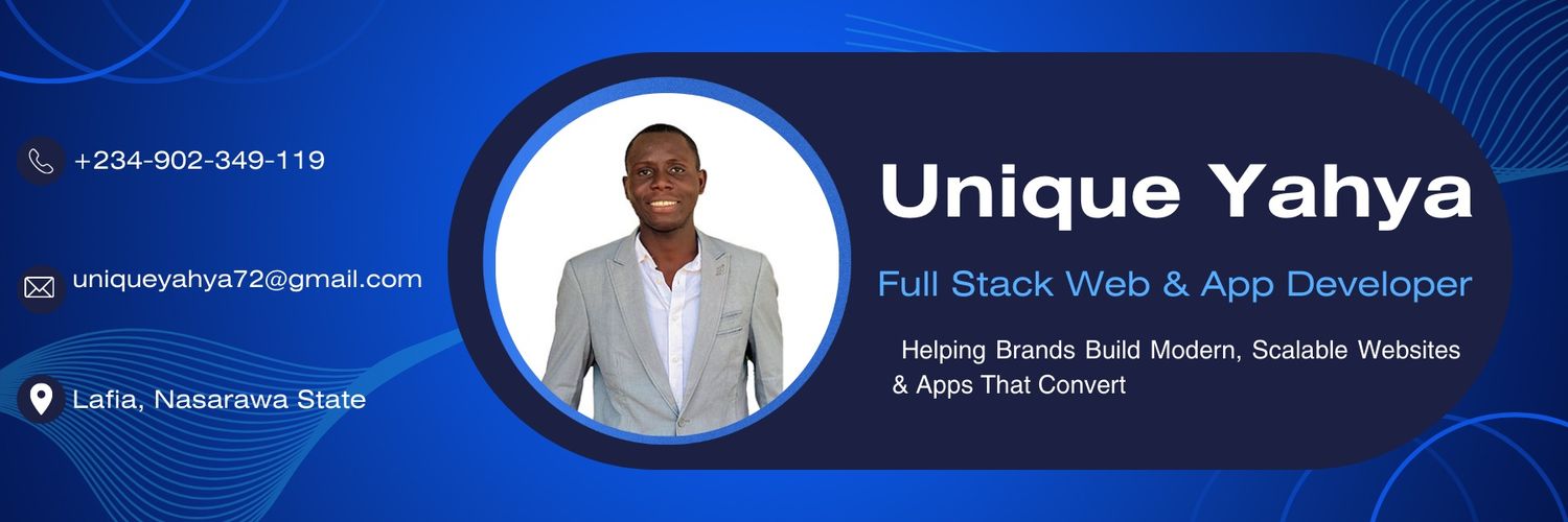 Unique Yahya Full Stack Developer banner