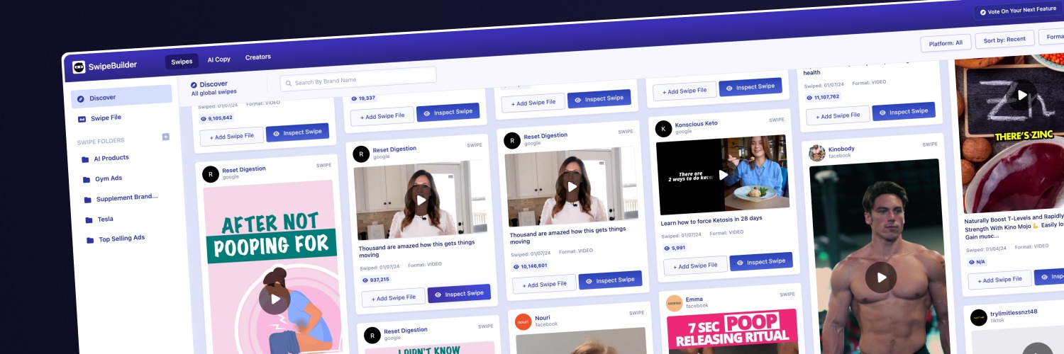SwipeBuilder - Ethically Steal Copy With AI banner