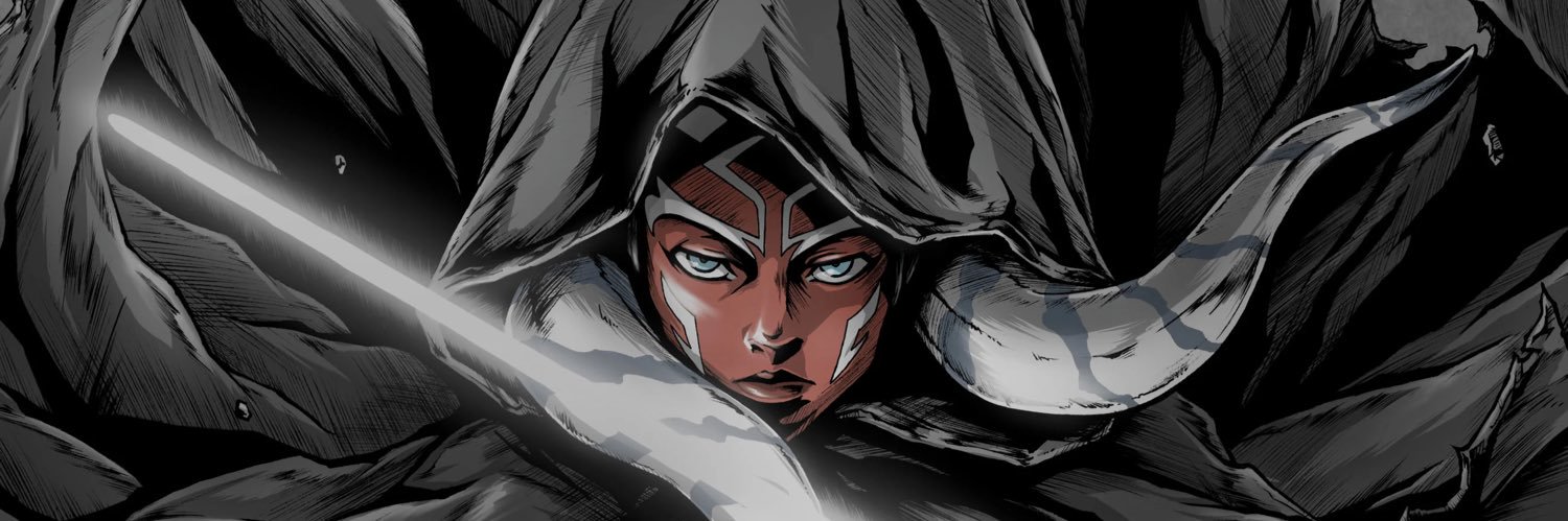 Ahsoka the face of Star wars's banner