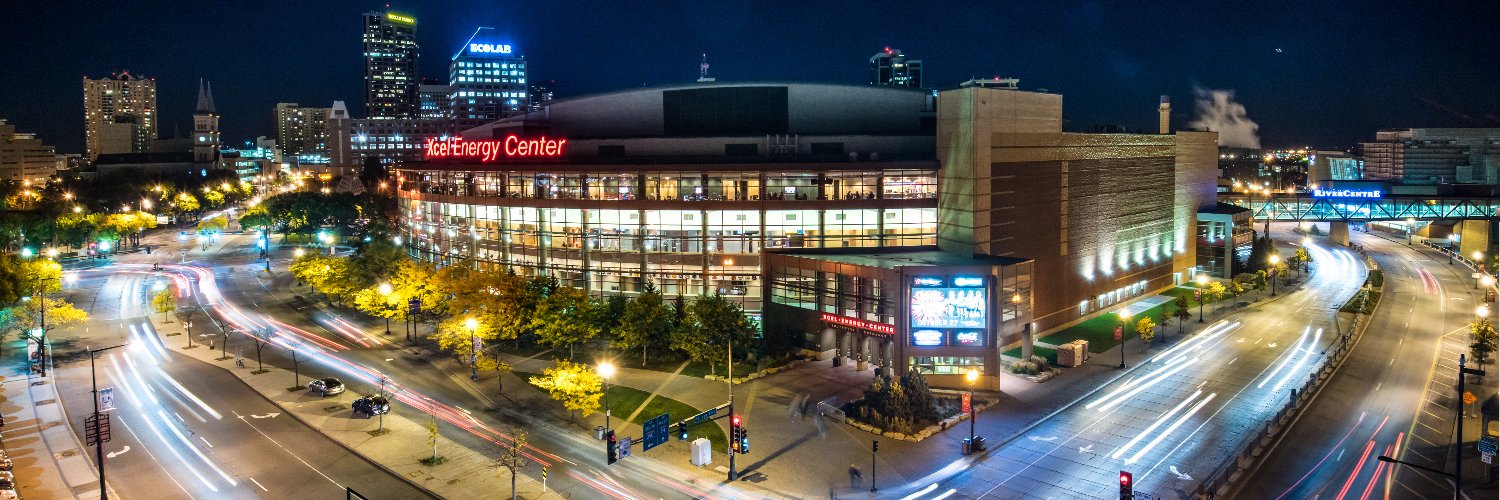 Xcel Energy Center's banner