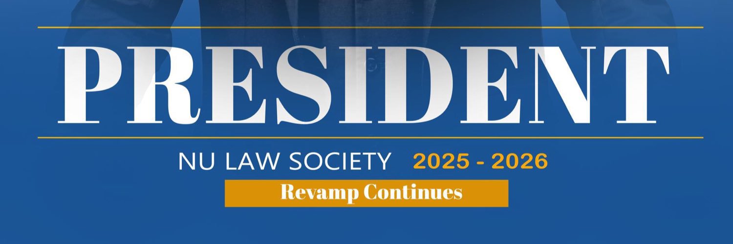 The 20th President of NU Law Society banner