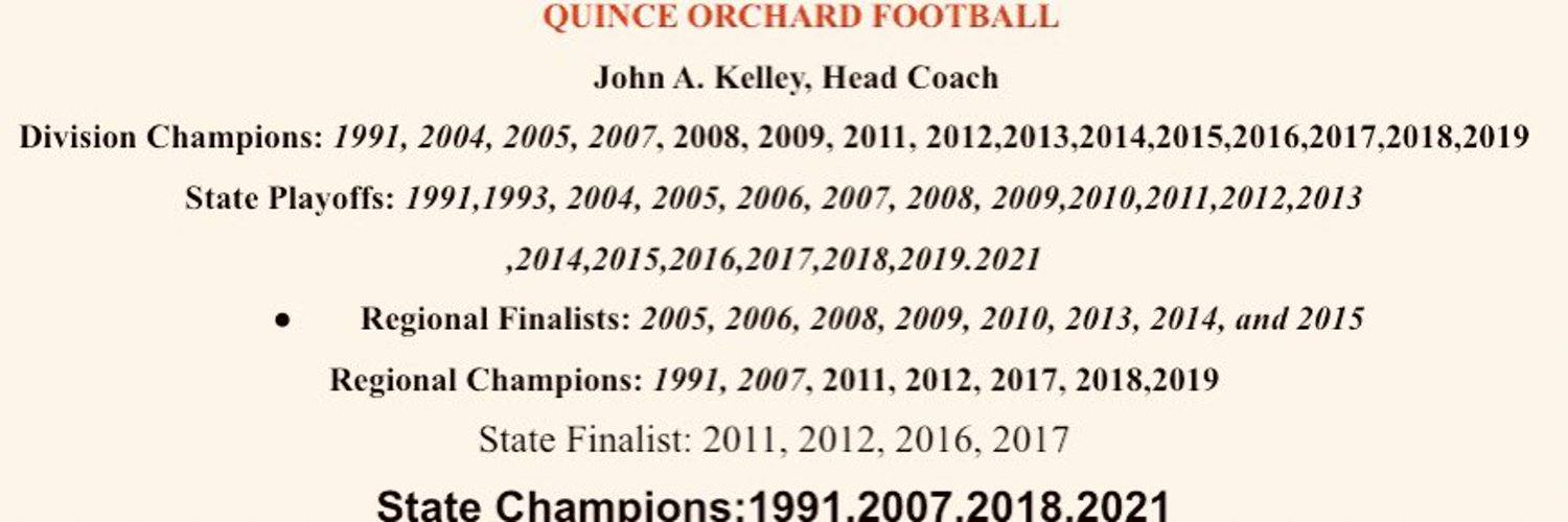 Quince Orchard Fball Profile Banner