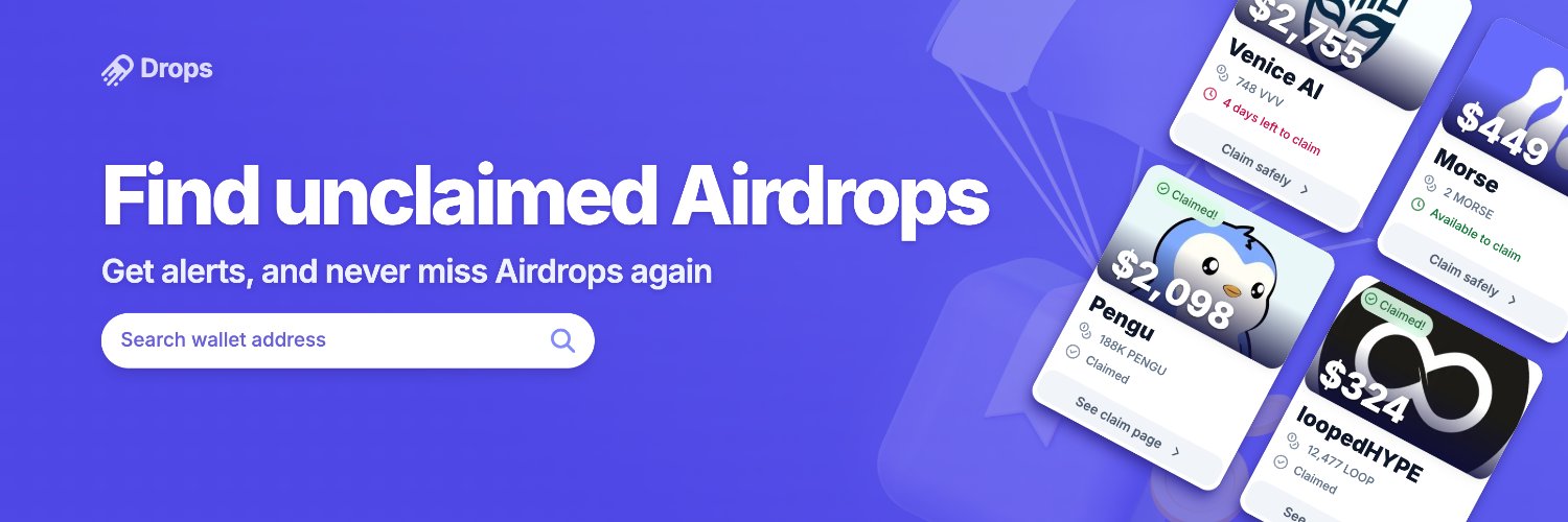 Drops · Airdrop Checker & Bot banner