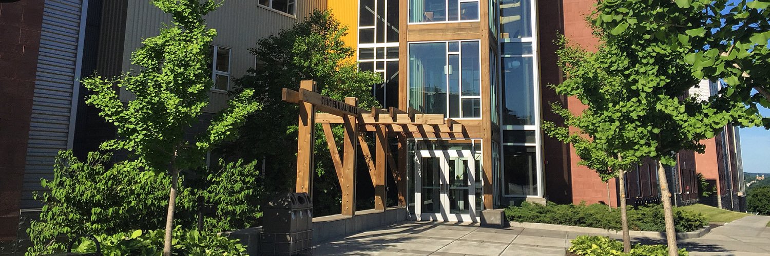 Centennial Hall banner