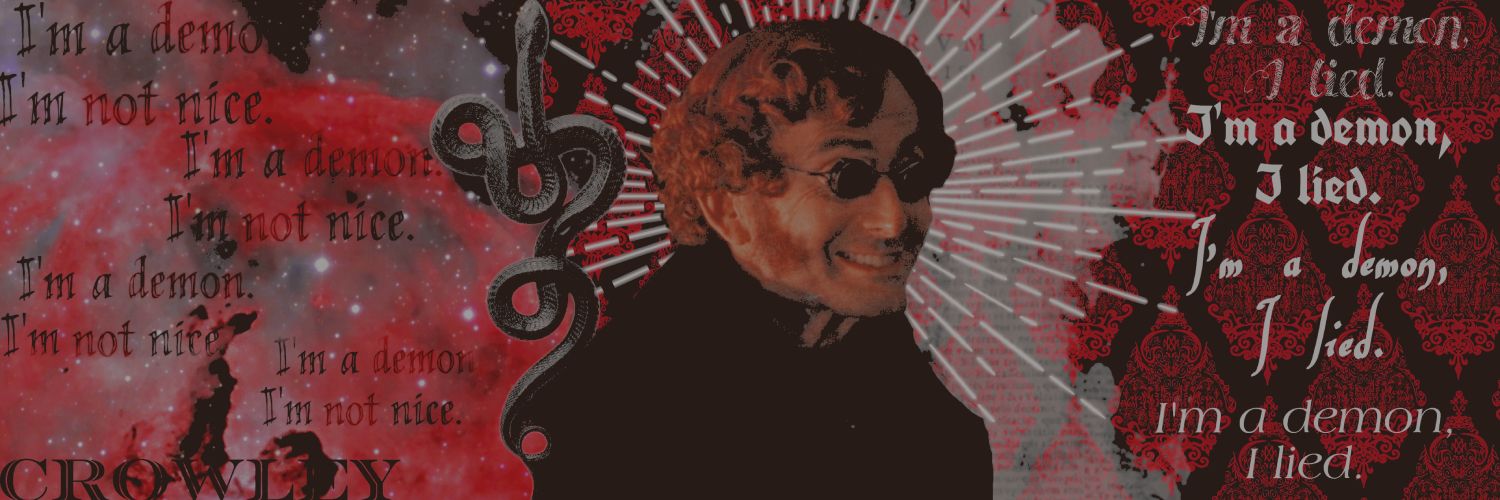 Crowley (ON A BREAK)🐍🍎 banner