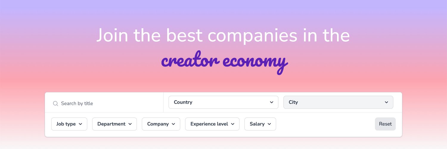 Creator Economy Jobs banner