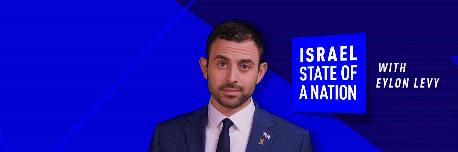 Israel: State of a Nation with Eylon Levy's banner