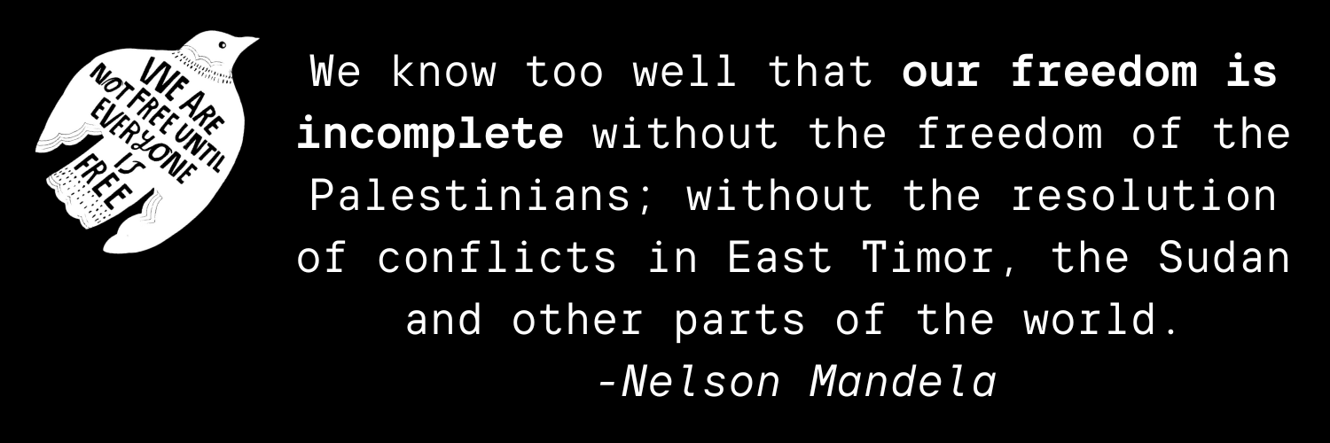 The Coalition for Mutual Liberation banner