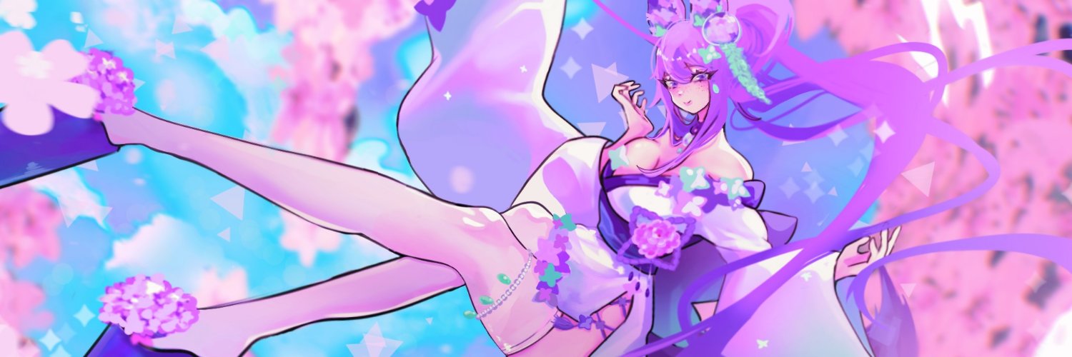 Ariella Darling 💜🌸 Kitsune Vtuber banner