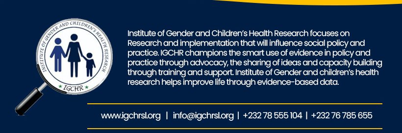 Institute of Gender and Children's Health Research banner