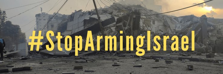 Stop Arming Israel France banner