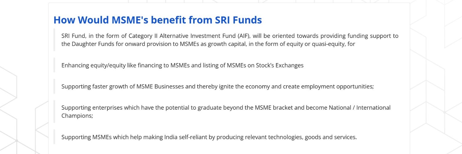 Self Reliant India (SRI) Fund -1st Scheme of NVCFL banner