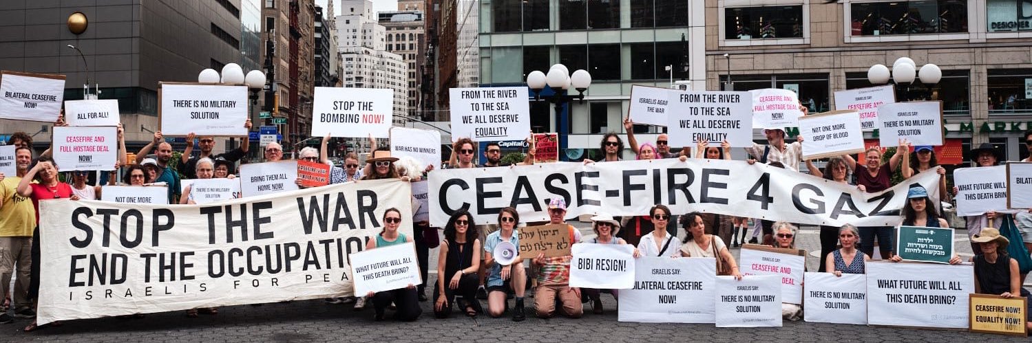 Israelis for Peace NYC's banner