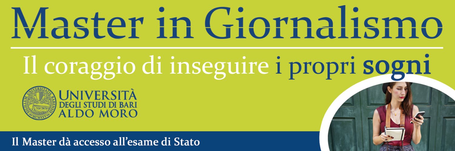 Master in Giornalismo - Università di Bari banner