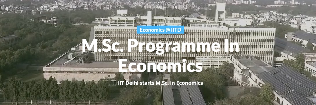 Economics at IIT Delhi's banner