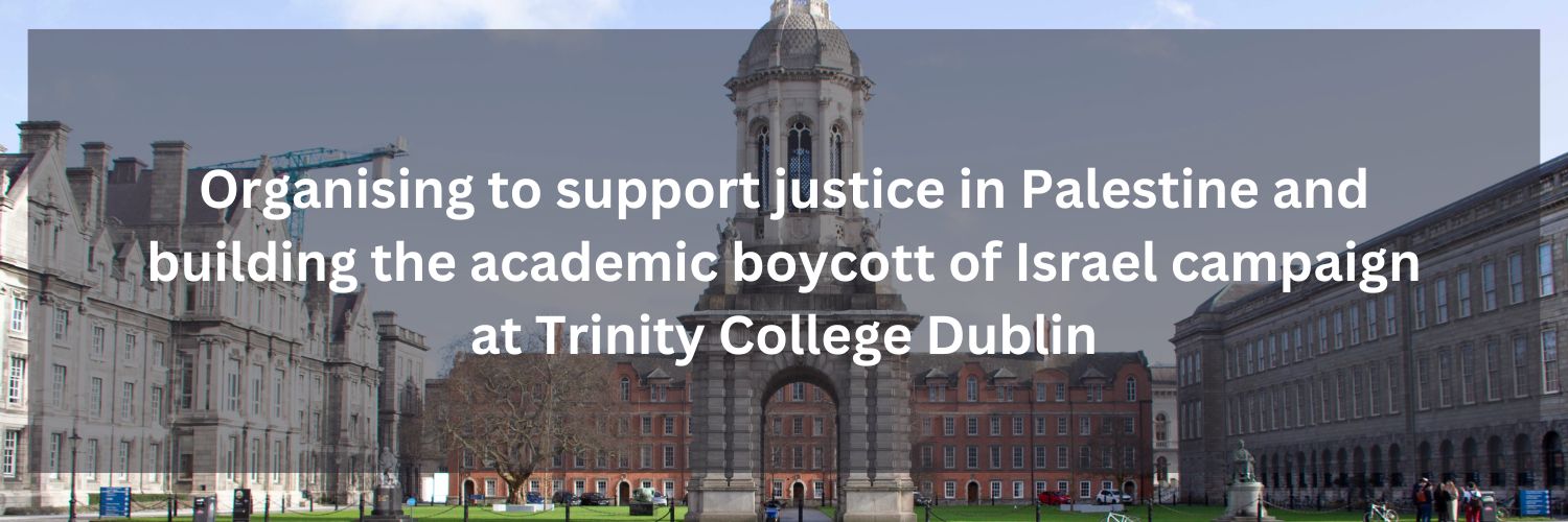 Academia for Palestine TCD banner