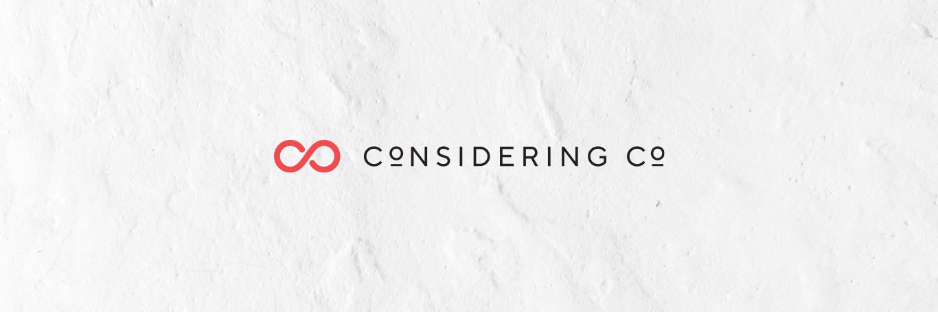 Twitter banner for @considering