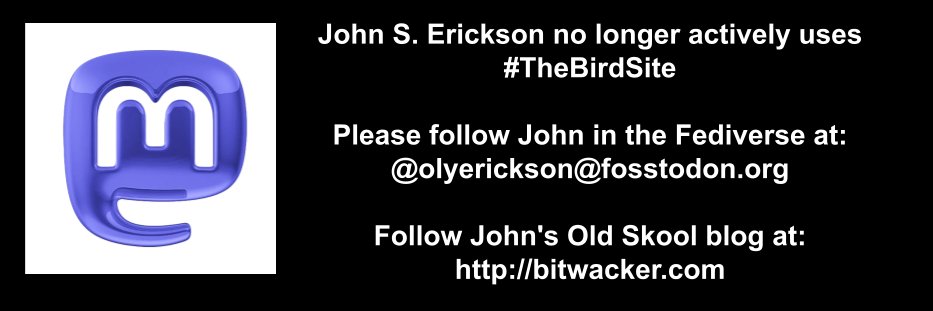 John S. Erickson 🐧 @olyerickson@fosstodon.org banner