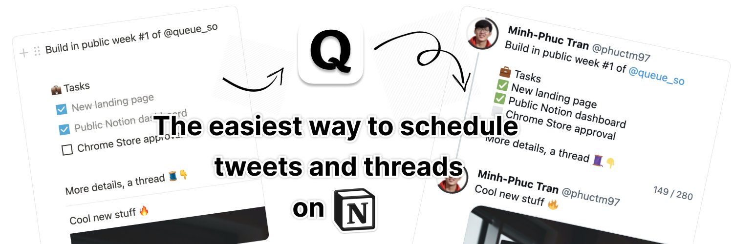 Queue - Scheduling Tools for Notion banner