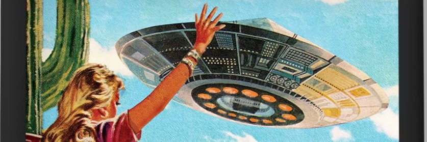 UFO hitchhiker's banner