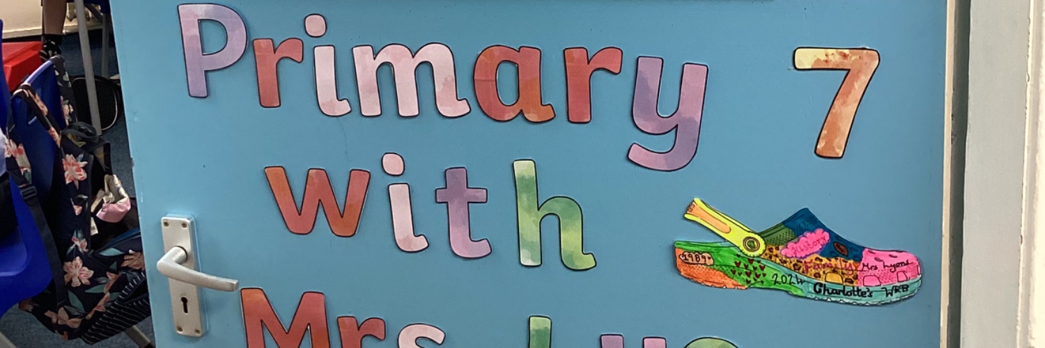 Mrs Lyons and Primary 7 banner
