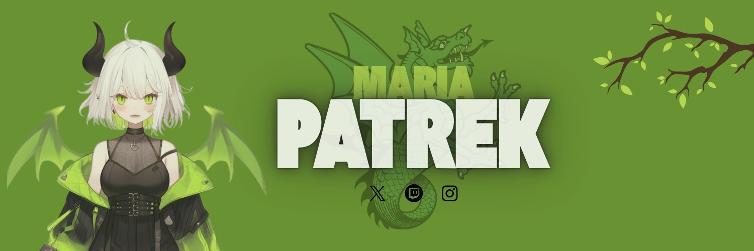 💚 Maria Dragon 🐲 Vtuber デザイナー 💫 VGEN Artist 💚 banner