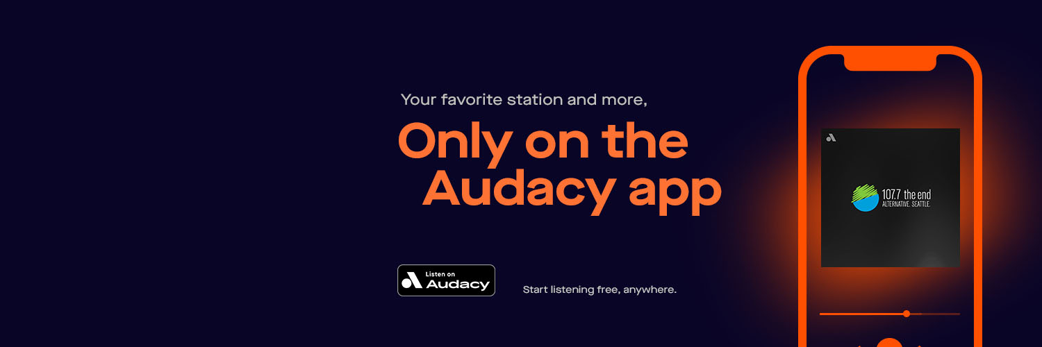 107.7 The End banner