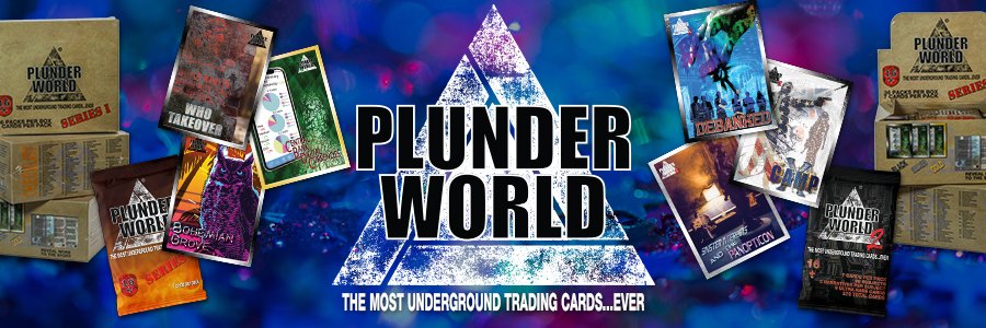 Plunder World trading cards banner