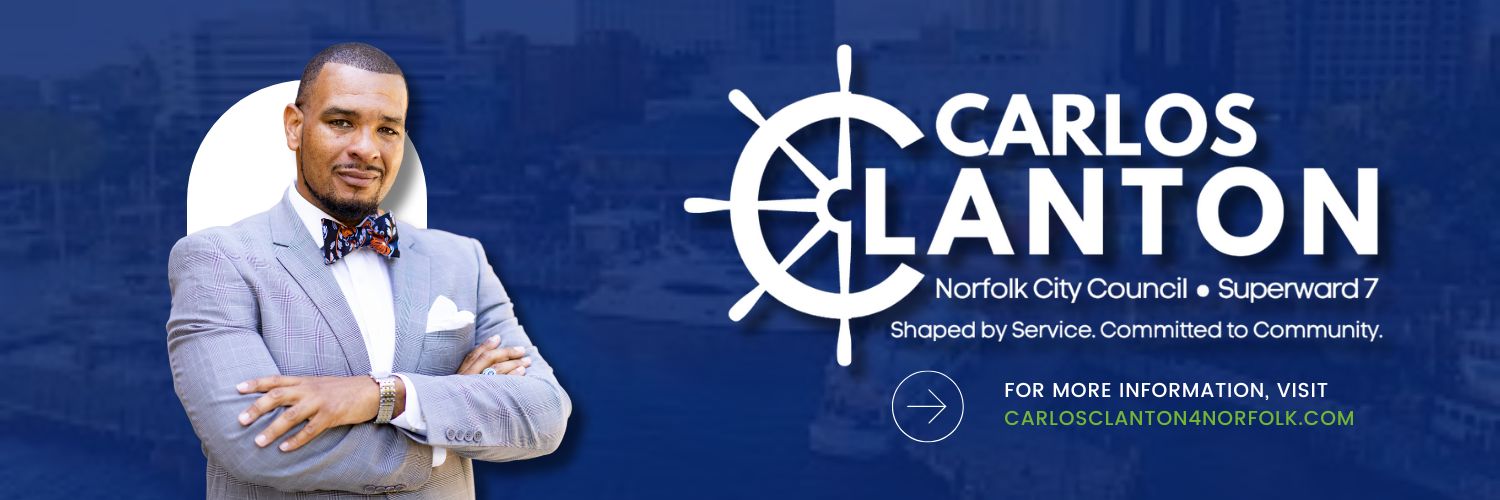 Carlos Clanton for Norfolk City Council banner