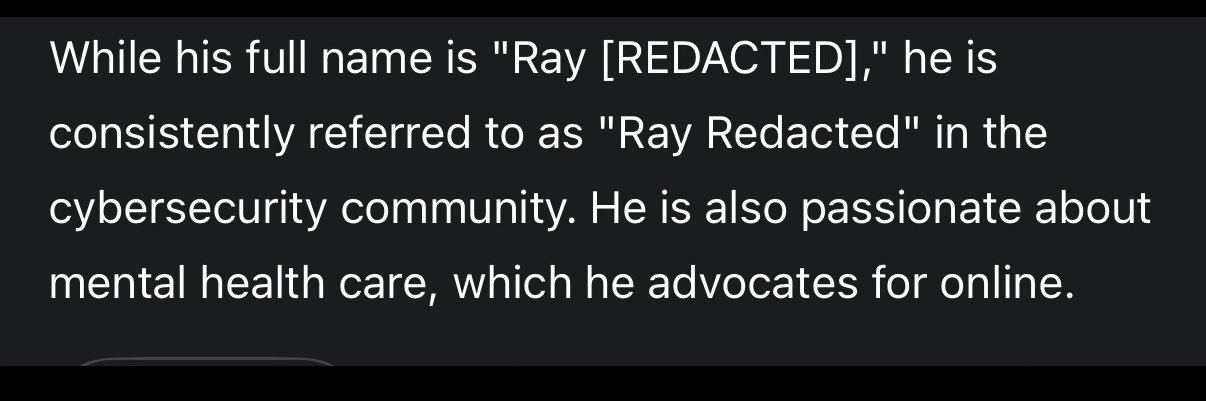 Ray [REDACTED]'s banner
