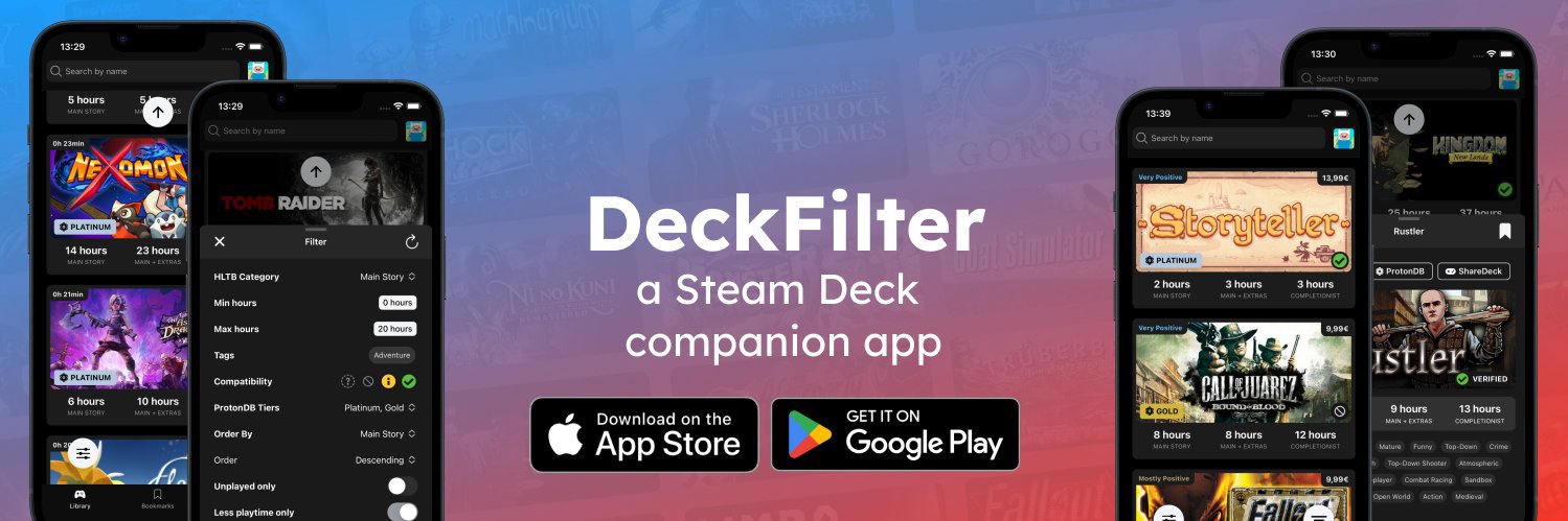 DeckFilter: Steam Deck companion app banner