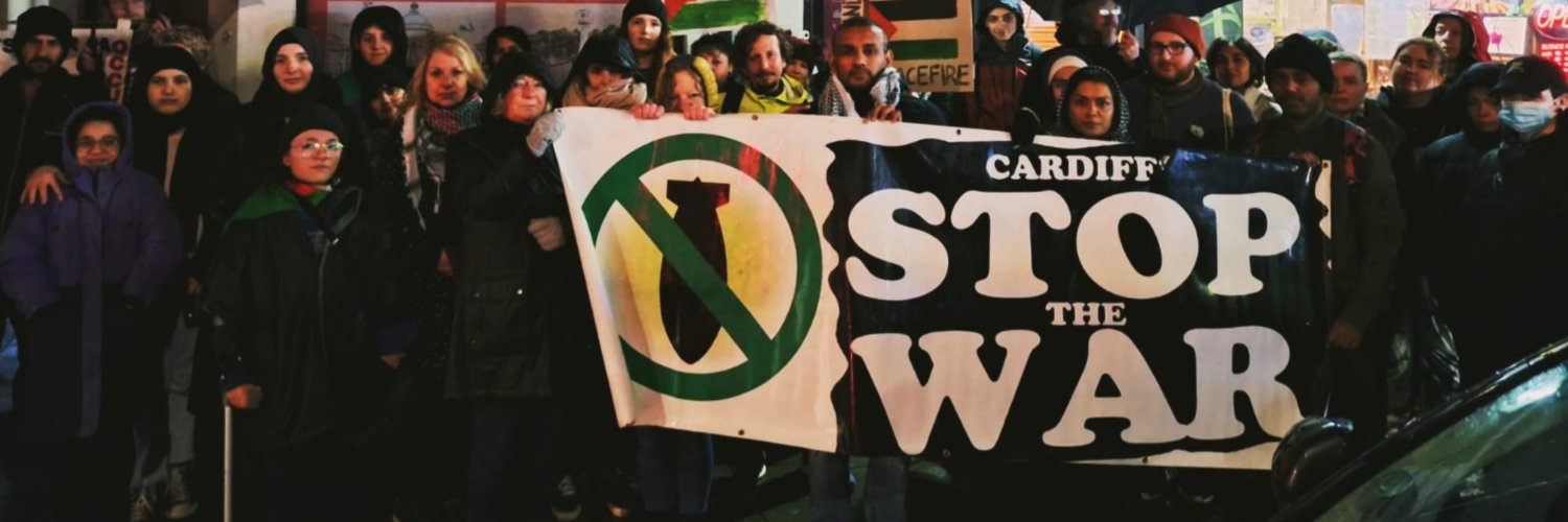 Cardiff Stop the War's banner