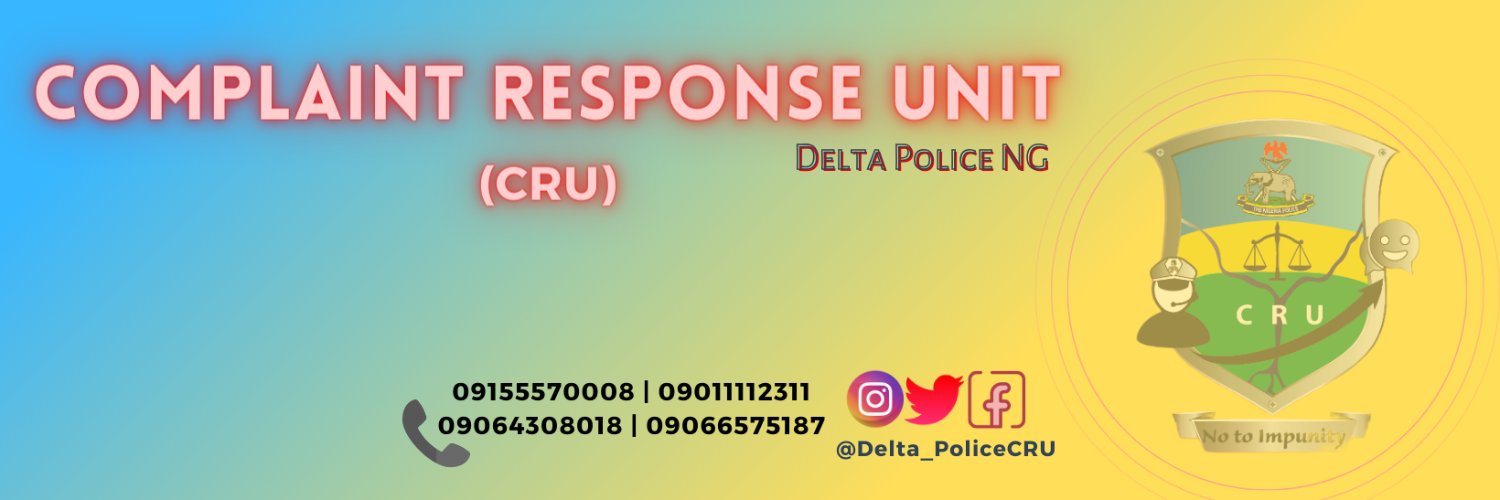 Delta Police NG, Complaint Response Unit (CRU) (@Delta_PoliceCRU ...